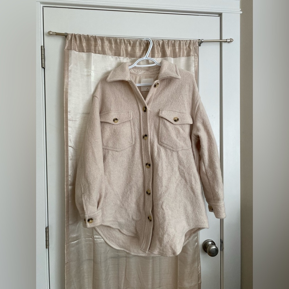 Aritzia Cream Ganna Shacket with Button Details